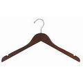 Flat Wooden Dress/Shirt Hanger (Walnut/Chrome)